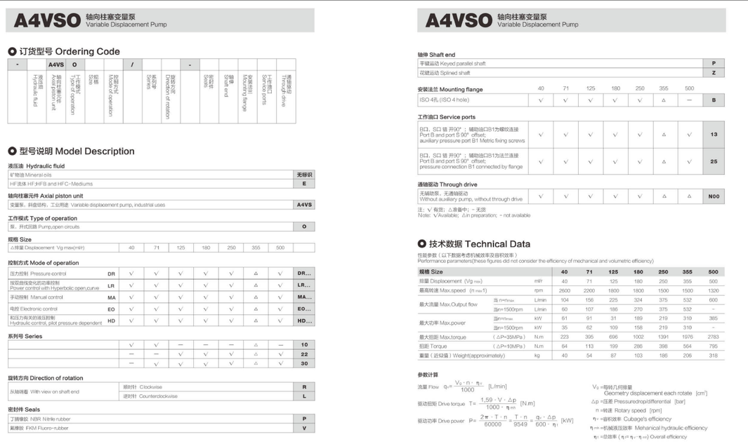 A4VSO odering codes A4VSO odering codes